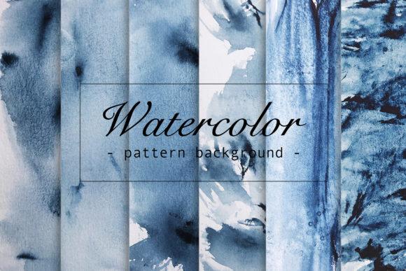 6 Watercolor Abstract Blue Seamless Backgrounds for Modern Blog Design