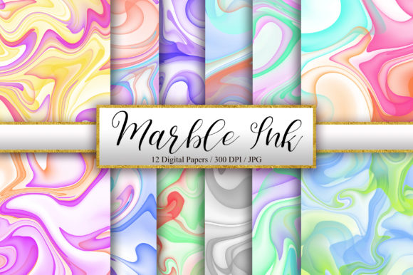 Elegant Marble Watercolor Ink Backgrounds for Local Branding