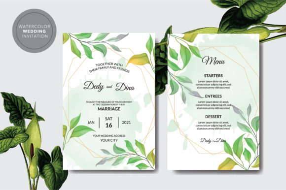 Minimalist Watercolor Wedding Invitation: A Print Templates Gem for Elegant Branding