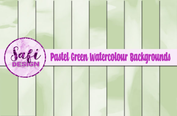 Pastel Green Watercolour Digital Papers for Branding & Packaging Backgrounds
