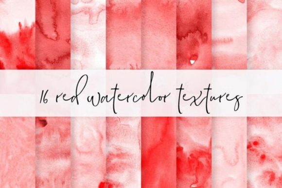 Red Handpainted Watercolor Textures for Real Content Publishing
