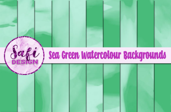Sea Green Watercolour Digital Papers