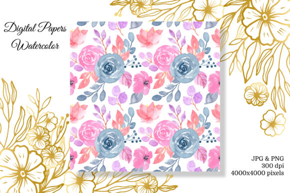 Seamless Pattern Floral Watercolor 21 Patterns Review