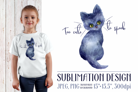 Too Cute to Spook. Watercolor Black Cat – A Crafty Design Asset for Playful Branding