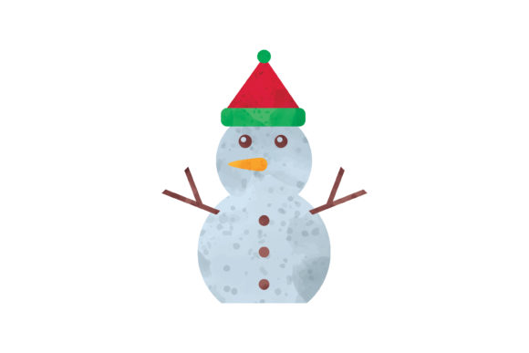 Watercolor Christmas Snowman Icons for Crafters and Handmade Sellers