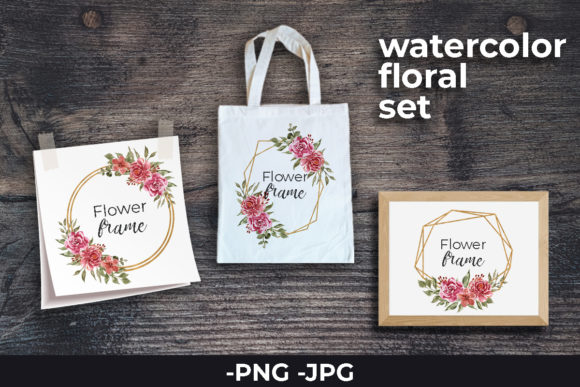 Watercolor Floral Frame Set Clip Art Review