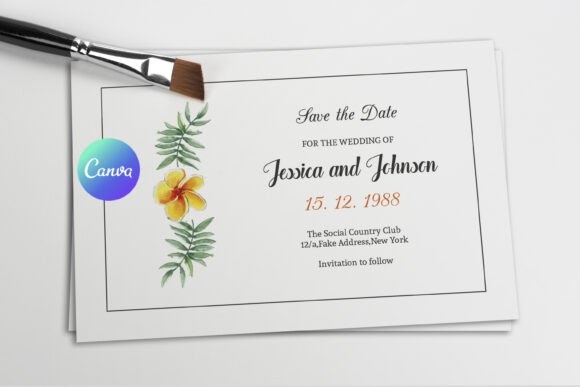 Watercolor Floral Save the Date Template for Real Small Business Branding