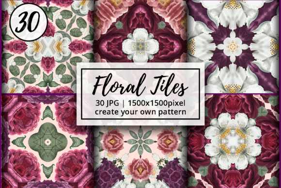 Watercolor Floral Tiles: Patterns for Brands