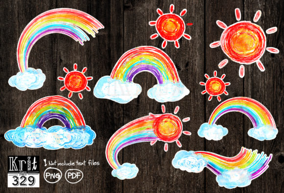 Watercolor Rainbow Clip Art for Crafts