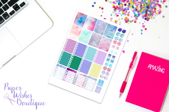 Watercolor Rainbow Planner Stickers: A Print Templates Gem for Brand Storytelling
