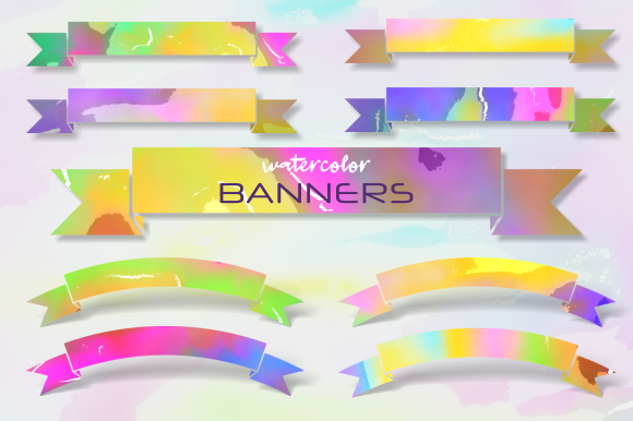 Watercolor Ribbon Banner Wash Borders: A Fresh Graphic Template for Bloggers and Publishers