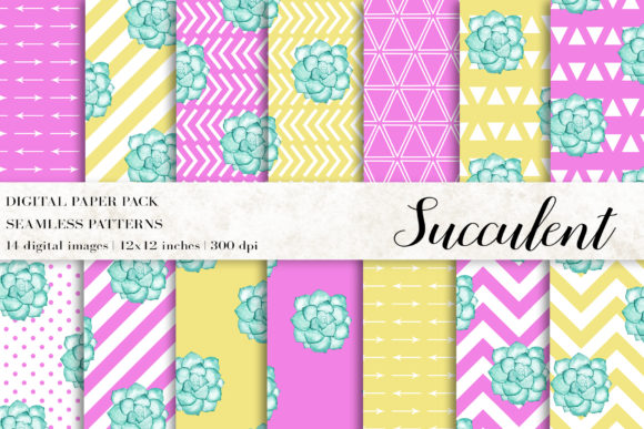 Watercolor Succulent Digital Papers: A Fresh Pattern for Lifestyle Blogging and Content Design
