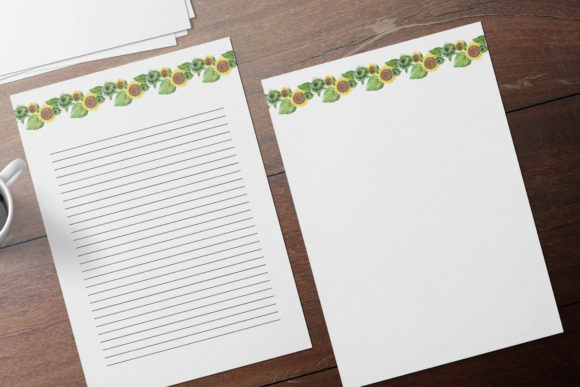 Watercolor Sunflowers Floral Stationary: A Print Templates Gem for Organic Branding