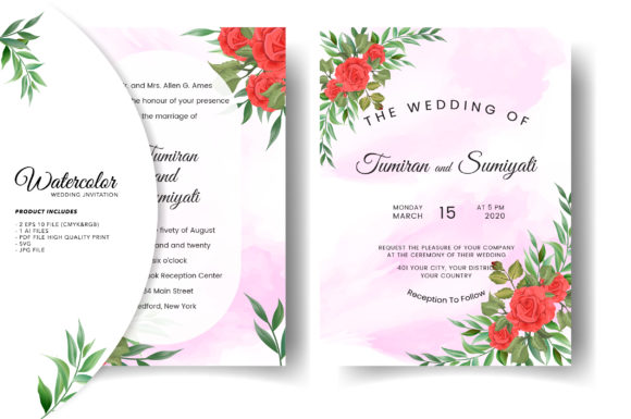 Watercolor Wedding Invitation Card Print Templates Review