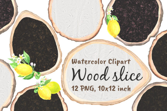 Wood Slice Chalkboard Lemon Watercolor – A Versatile Decorative Element for Crafters & Handmade Sellers
